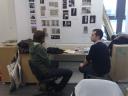 Jonathan Owen Talking to HN2 Student in studio